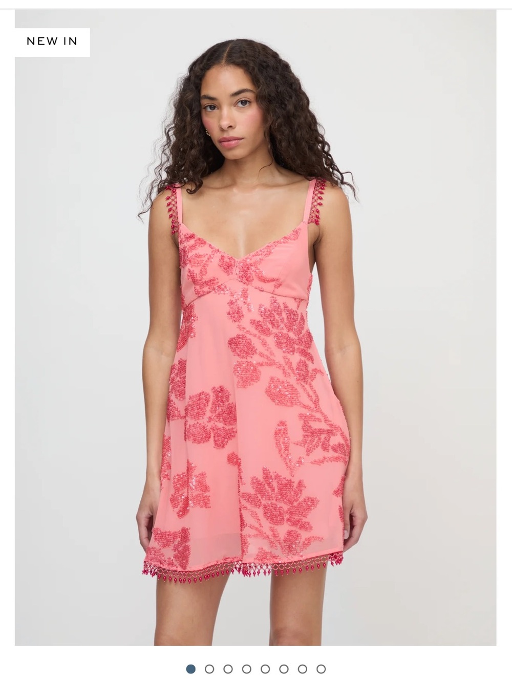 Hill House Coral Pink Embroidered Lace-Trim Slip